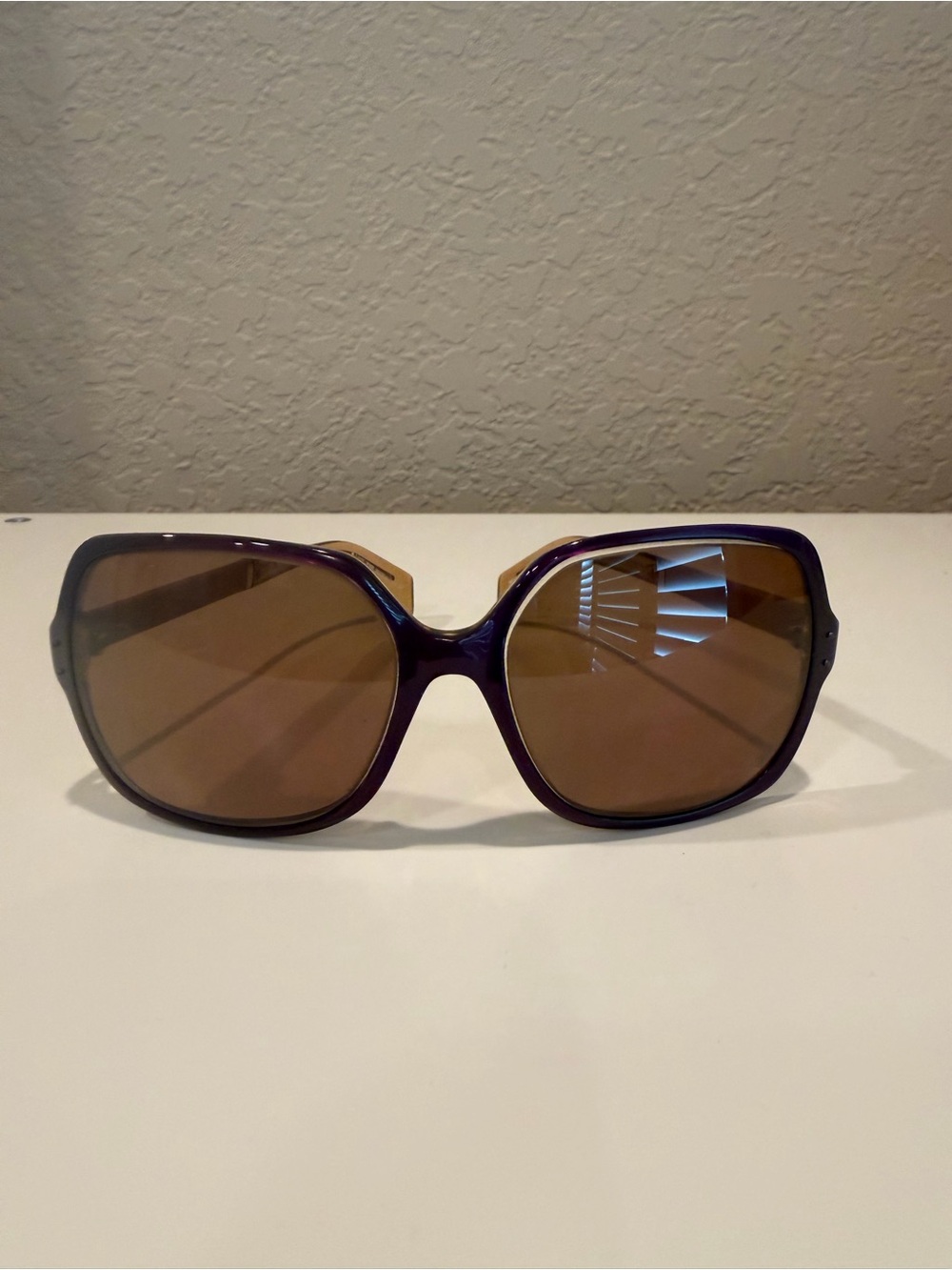 Tod's Purple Frame Sunglasses with Brown Lenses